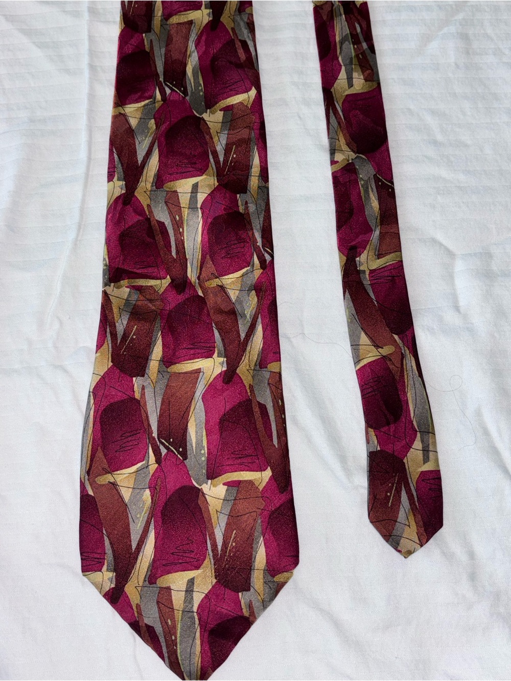 J. GARCIA Wetlands I - Collection 14 Scarlet Bogonias & Gold Necktie 100% Silk